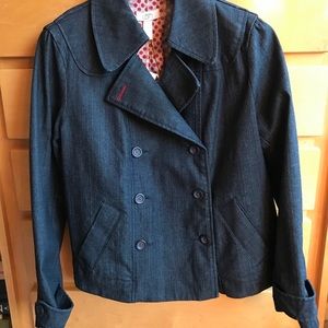 Loft Denim Pea Coat Jean Jacket Size Large